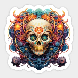 Psychedelic Skull Trippy DMT Art Sticker
